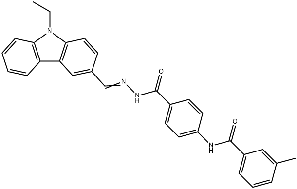 N-[4-({2-[(9-ethyl-9H-carbazol-3-yl)methylene]hydrazino}carbonyl)phenyl]-3-methylbenzamide,327070-07-5,结构式