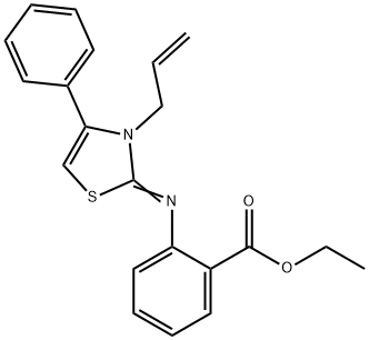 ethyl (Z)-2-((3-allyl-4-phenylthiazol-2(3H)-ylidene)amino)benzoate,327072-18-4,结构式