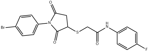 2-{[1-(4-bromophenyl)-2,5-dioxopyrrolidin-3-yl]sulfanyl}-N-(4-fluorophenyl)acetamide Structure