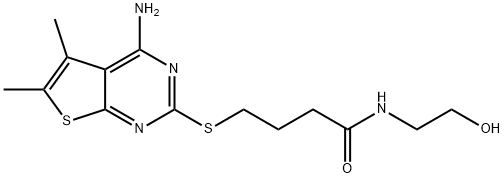 4-((4-amino-5,6-dimethylthieno[2,3-d]pyrimidin-2-yl)thio)-N-(2-hydroxyethyl)butanamide|