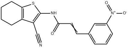 N-(3-cyano-4,5,6,7-tetrahydro-1-benzothien-2-yl)-3-(3-nitrophenyl)acrylamide Struktur