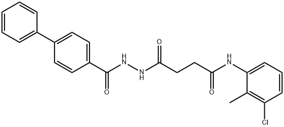 4-[2-(4-biphenylylcarbonyl)hydrazino]-N-(3-chloro-2-methylphenyl)-4-oxobutanamide Structure