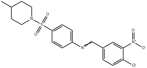 N-(4-chloro-3-nitrobenzylidene)-4-[(4-methyl-1-piperidinyl)sulfonyl]aniline Structure