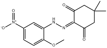 2-[(2-methoxy-5-nitrophenyl)hydrazono]-5,5-dimethyl-1,3-cyclohexanedione Structure