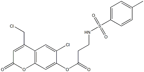 6-chloro-4-(chloromethyl)-2-oxo-2H-chromen-7-yl 3-((4-methylphenyl)sulfonamido)propanoate 化学構造式