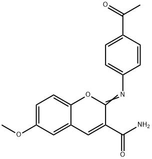 (Z)-2-((4-acetylphenyl)imino)-6-methoxy-2H-chromene-3-carboxamide|