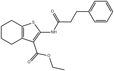 ethyl 2-(3-phenylpropanamido)-4,5,6,7-tetrahydrobenzo[b]thiophene-3-carboxylate 结构式