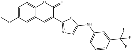 329690-29-1 6-methoxy-3-(5-((3-(trifluoromethyl)phenyl)amino)-1,3,4-thiadiazol-2-yl)-2H-chromen-2-one