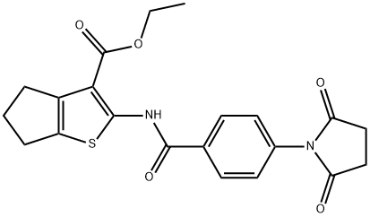 330201-00-8 ethyl 2-(4-(2,5-dioxopyrrolidin-1-yl)benzamido)-5,6-dihydro-4H-cyclopenta[b]thiophene-3-carboxylate