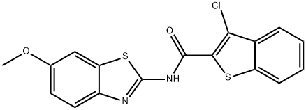 3-chloro-N-(6-methoxybenzo[d]thiazol-2-yl)benzo[b]thiophene-2-carboxamide 化学構造式