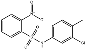 N-(3-chloro-4-methylphenyl)-2-nitrobenzenesulfonamide 化学構造式