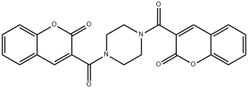 3-[4-(2-oxochromene-3-carbonyl)piperazine-1-carbonyl]chromen-2-one Struktur