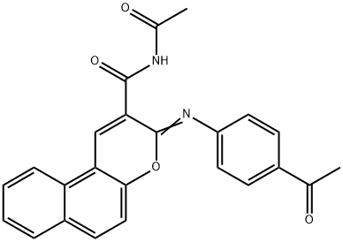 (Z)-N-acetyl-3-((4-acetylphenyl)imino)-3H-benzo[f]chromene-2-carboxamide 结构式