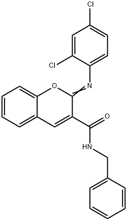 (Z)-N-benzyl-2-((2,4-dichlorophenyl)imino)-2H-chromene-3-carboxamide 结构式