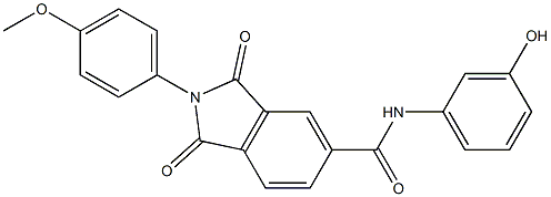 N-(3-hydroxyphenyl)-2-(4-methoxyphenyl)-1,3-dioxo-2,3-dihydro-1H-isoindole-5-carboxamide 结构式