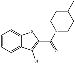 (3-chloro-1-benzothiophen-2-yl)-(4-methylpiperidin-1-yl)methanone Struktur