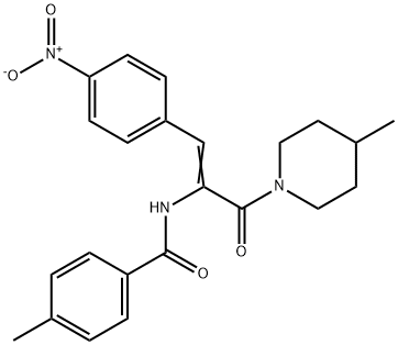 (E)-4-methyl-N-(3-(4-methylpiperidin-1-yl)-1-(4-nitrophenyl)-3-oxoprop-1-en-2-yl)benzamide Structure