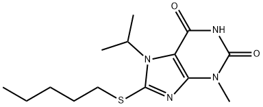 7-isopropyl-3-methyl-8-(pentylthio)-3,7-dihydro-1H-purine-2,6-dione 结构式