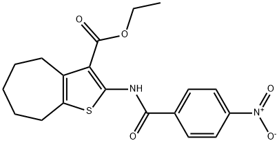 ethyl 2-(4-nitrobenzamido)-5,6,7,8-tetrahydro-4H-cyclohepta[b]thiophene-3-carboxylate Structure