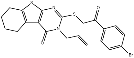 3-allyl-2-((2-(4-bromophenyl)-2-oxoethyl)thio)-5,6,7,8-tetrahydrobenzo[4,5]thieno[2,3-d]pyrimidin-4(3H)-one Structure