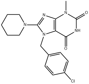 7-(4-chlorobenzyl)-3-methyl-8-(piperidin-1-yl)-3,7-dihydro-1H-purine-2,6-dione Structure