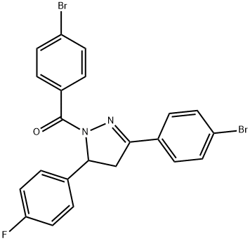 (4-bromophenyl)(3-(4-bromophenyl)-5-(4-fluorophenyl)-4,5-dihydro-1H-pyrazol-1-yl)methanone,331944-72-0,结构式