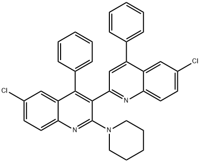 6,6-dichloro-4,4-diphenyl-2-(piperidin-1-yl)-2,3-biquinoline Structure