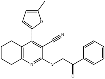 4-(5-methylfuran-2-yl)-2-((2-oxo-2-phenylethyl)thio)-5,6,7,8-tetrahydroquinoline-3-carbonitrile Structure