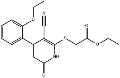 ethyl 2-((3-cyano-4-(2-ethoxyphenyl)-6-oxo-1,4,5,6-tetrahydropyridin-2-yl)thio)acetate Structure
