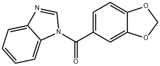 benzimidazol-1-yl(1,3-benzodioxol-5-yl)methanone 化学構造式