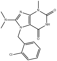 7-(2-chlorobenzyl)-8-(dimethylamino)-3-methyl-3,7-dihydro-1H-purine-2,6-dione Struktur