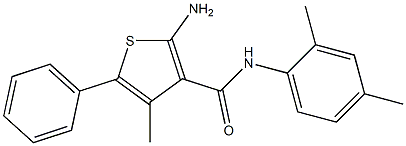 2-amino-N-(2,4-dimethylphenyl)-4-methyl-5-phenylthiophene-3-carboxamide 结构式