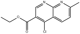 4-Chloro-7-methyl-[1,8]naphthyridine-3-carboxylic acid ethyl ester 结构式