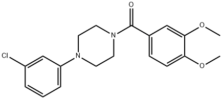 [4-(3-chlorophenyl)piperazin-1-yl]-(3,4-dimethoxyphenyl)methanone,333347-67-4,结构式