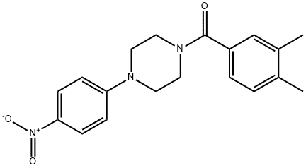 (3,4-dimethylphenyl)-[4-(4-nitrophenyl)piperazin-1-yl]methanone Structure