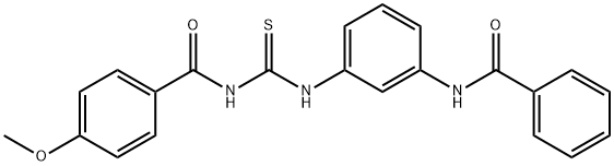 4-methoxy-N-({3-[(phenylcarbonyl)amino]phenyl}carbamothioyl)benzamide|N-((3-苯甲酰氨基苯基)氨基硫代甲酰基)-4-甲氧基苯甲酰胺