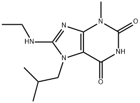 8-(ethylamino)-7-isobutyl-3-methyl-3,7-dihydro-1H-purine-2,6-dione Struktur