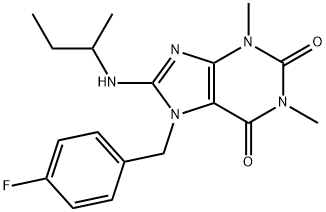 8-(sec-butylamino)-7-(4-fluorobenzyl)-1,3-dimethyl-3,7-dihydro-1H-purine-2,6-dione,333752-50-4,结构式