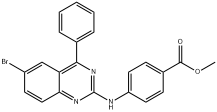 methyl 4-(6-bromo-4-phenylquinazolin-2-ylamino)benzoate 化学構造式