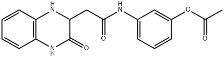 3-(2-(3-oxo-1,2,3,4-tetrahydroquinoxalin-2-yl)acetamido)phenyl acetate 化学構造式