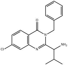 2-(1-Amino-2-methylpropyl)-3-benzyl-7-chloroquinazolin-4(3H)-one,336119-88-1,结构式