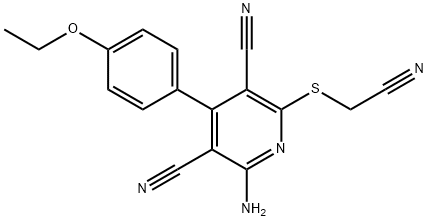 2-amino-6-((cyanomethyl)thio)-4-(4-ethoxyphenyl)pyridine-3,5-dicarbonitrile Structure