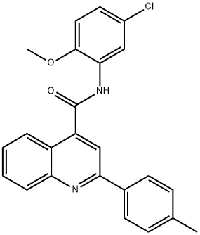 N-(5-chloro-2-methoxyphenyl)-2-(4-methylphenyl)quinoline-4-carboxamide 结构式