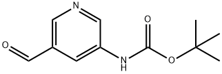 (5-甲酰吡啶-3-基)氨基甲酸叔丁酯 结构式
