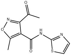 3-乙酰基-5-甲基-N-(噻唑-2-基)异噻唑-4-甲酰胺,338794-74-4,结构式
