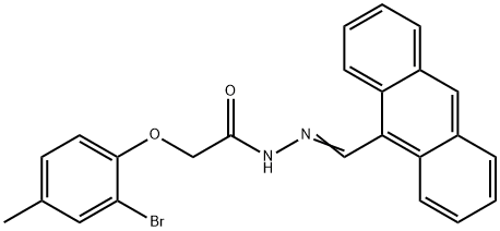 N'-(9-anthrylmethylene)-2-(2-bromo-4-methylphenoxy)acetohydrazide 结构式
