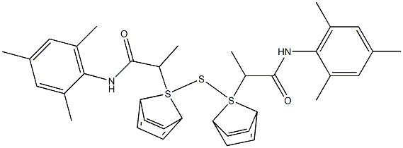 2,2'-[sulfanediylbis(benzene-4,1-diylsulfanediyl)]bis[N-(2,4,6-trimethylphenyl)propanamide] Struktur