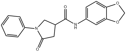 N-(1,3-benzodioxol-5-yl)-5-oxo-1-phenylpyrrolidine-3-carboxamide Struktur