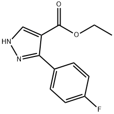 5-(4-フルオロフェニル)-1H-ピラゾール-4-カルボン酸エチル 化学構造式