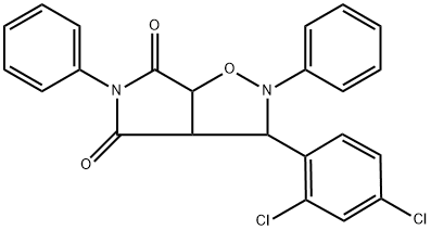 3-(2,4-dichlorophenyl)-2,5-diphenyltetrahydro-4H-pyrrolo[3,4-d]isoxazole-4,6(5H)-dione,342615-08-1,结构式